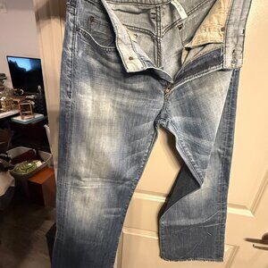 Vintage Guess Straight Jeans Men's Blue Cotton Denim Faded Outdoor Workwear